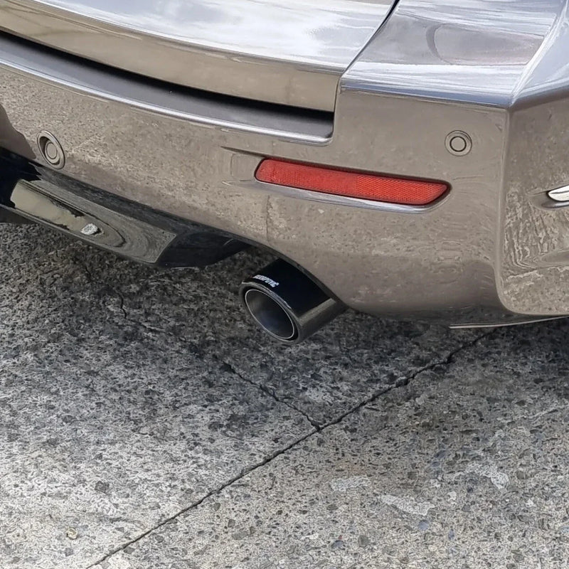 2 STAINLESS SILVER & BLACK CARBON FIBRE AKRAPOVIC EXHAUST TIPS 4” ROLLED EDGE