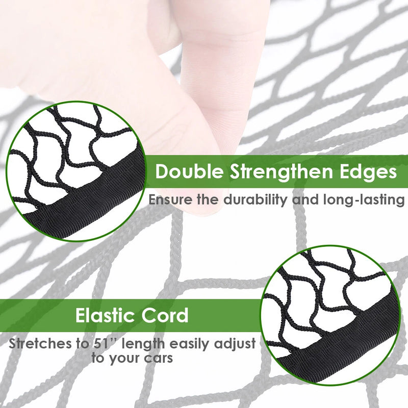 Car SUV Rear Cargo Trunk Storage Organizer Net plus mounting KIT