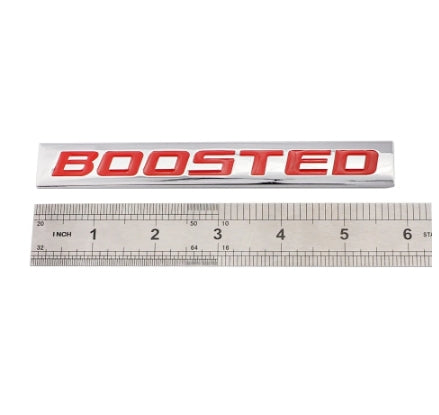 1pcs Chrome Red BOOSTED 3D Metal Car Sticker Emblem Badge Car Bike Decorative