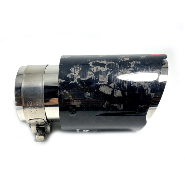 Universal Akra Style Black Forged Carbon Exhaust Tip