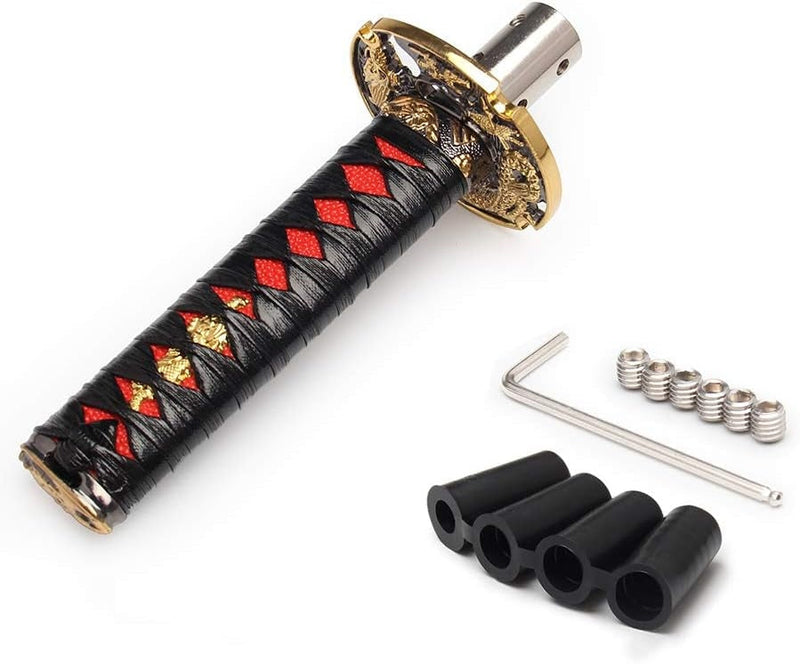 Samurai Sword JDM Car Manual Shift Knob Shifter Alloy Katana Adapter
