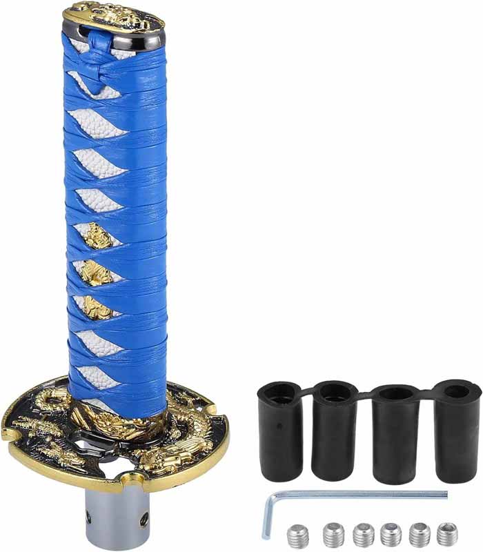 Samurai Sword JDM Car Manual Shift Knob Shifter Alloy Katana Adapter