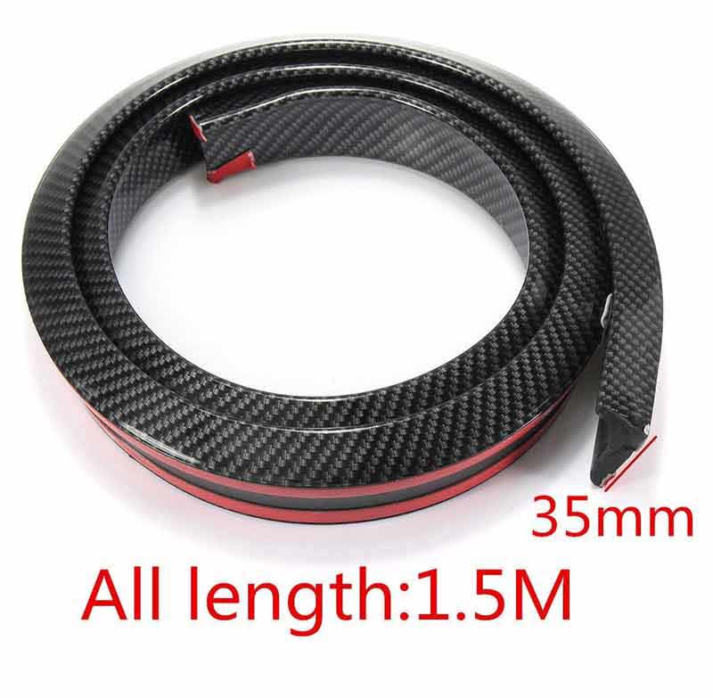 Samurai 4.9Ft/1.5M x 35MM Universal Carbon Fiber Car Rear Roof Trunk Spoiler Wing Lip Sticker