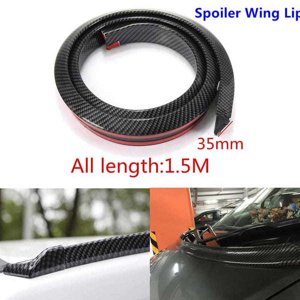 Samurai 4.9Ft/1.5M x 35MM Universal Carbon Fiber Car Rear Roof Trunk Spoiler Wing Lip Sticker