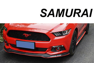SAMURAI Black RED Car Body Kit Bumper Lip Side Skirt Rubber Edge Decorative Protector Trim
