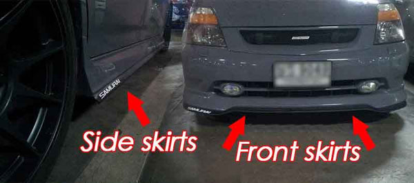 SAMURAI BLUE CARBON FIBER Look Car Body Kit Bumper Lip Side Skirt Rubber Edge Decorative Protector Trim