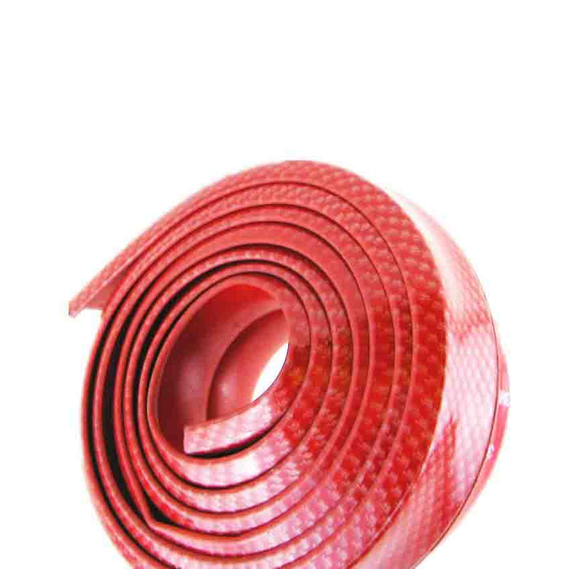 SAMURAI RED CARBON FIBER Look Car Body Kit Bumper Lip Side Skirt Rubber Edge Decorative Protector Trim