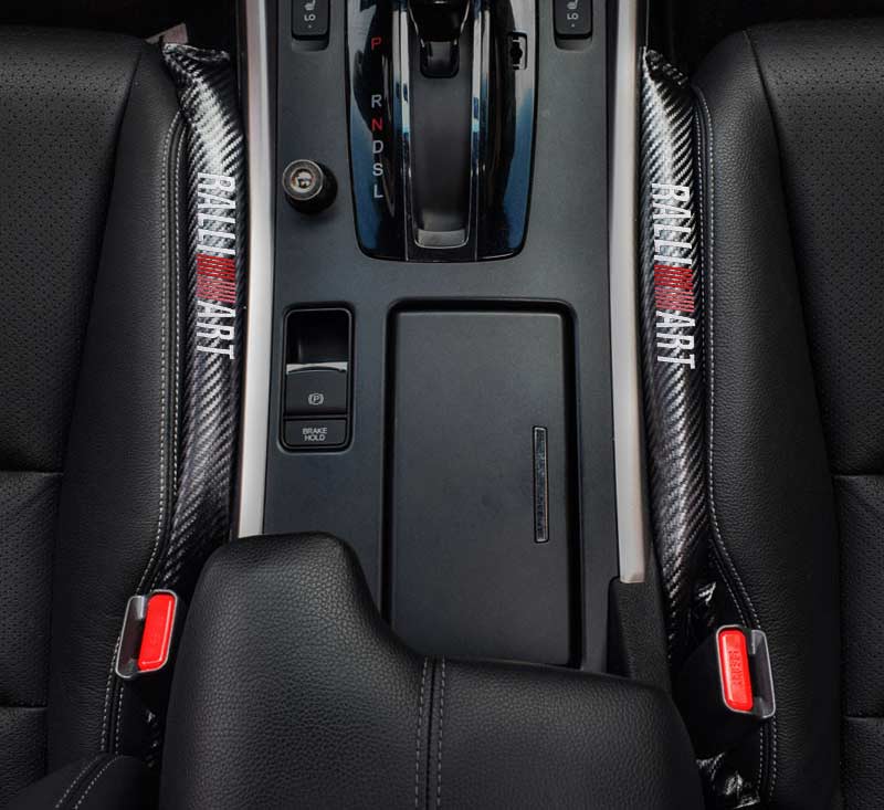 2pcs RALLI Carbon Fiber Car Seat Gap Leak-Proof Plug