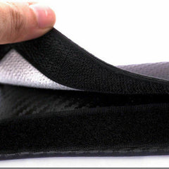 2Pcs Red Blue Stripe Carbon Fiber Embroidery Car Seat Belt Cover Safety Shoulder Pads