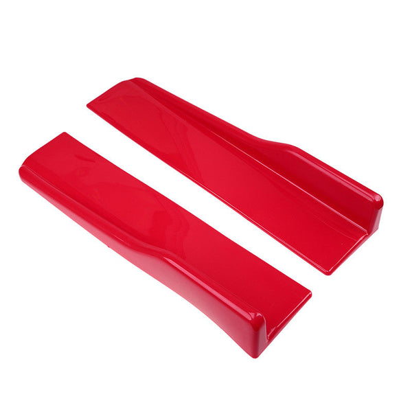 2pcs Universal Small Red Car Side Skirt Rocker Splitters Winglet Wings Canard Diffuser