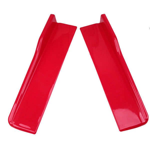 2pcs Universal Small Red Car Side Skirt Rocker Splitters Winglet Wings Canard Diffuser