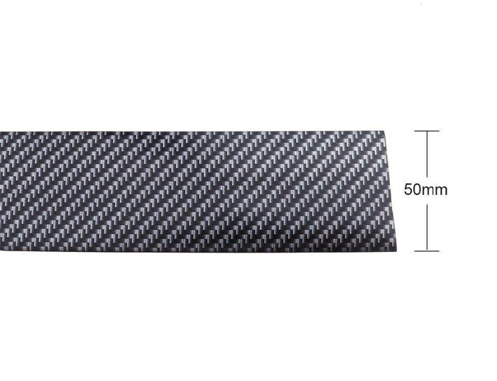 50mm x 50 Meters Universal Door Sill Protector, Carbon Fiber Rubber Front Bumper & Rear Bumper Guard, Door Enter Guard Scuff Plate Protectors for Most Cars