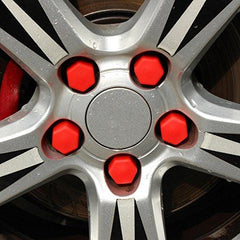 21mm RED 20pcs Universal Car Silicone Wheel Lugs Nuts Bolts Covers Protective Cap