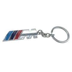 Silver M POWER 3D Logo Emblem Metal Keychain For Bikes And Cars