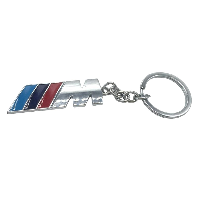 Silver M POWER 3D Logo Emblem Metal Keychain For Bikes And Cars