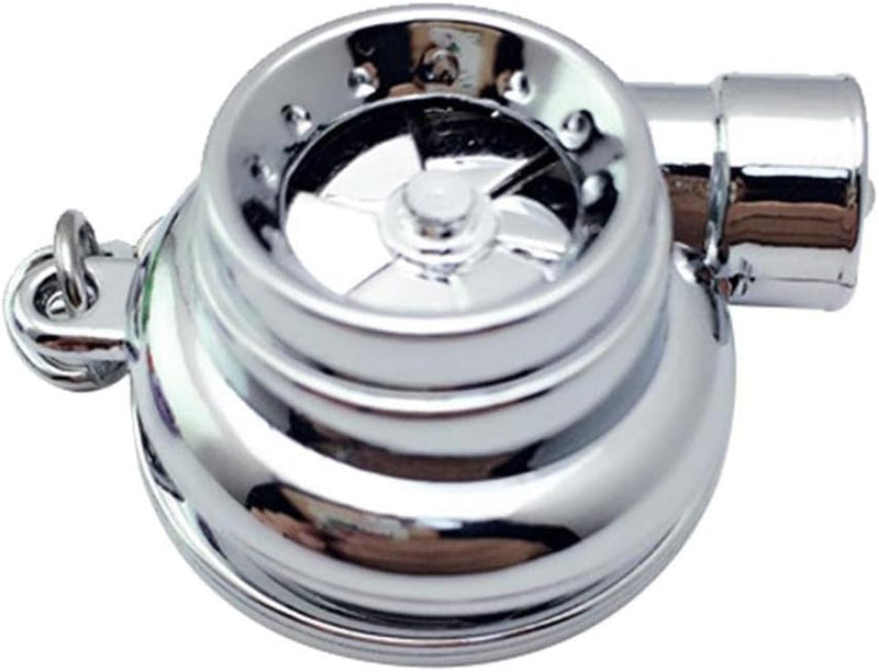 Mini LED Turbo Turbocharger Keychain Spinning Turbine Key Chain Ring Pendant Whistle Sound Keyfob Keyring Car Interior Accessory