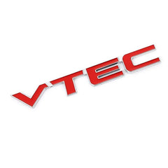Silver Red VTEC 3D Logo Emblem Metal Keychain For Bikes And Cars