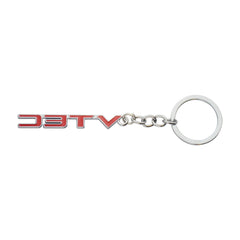 Silver Red VTEC 3D Logo Emblem Metal Keychain For Bikes And Cars
