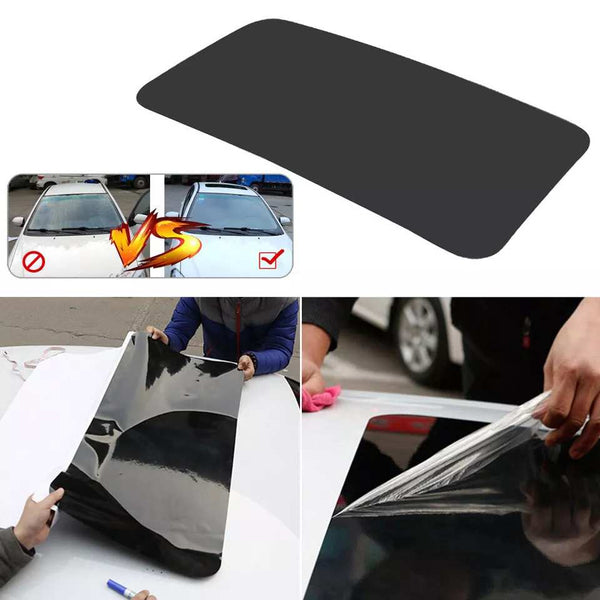 Simulation Fake Sunroof Sticker Cover Black Vinyl Film Car Accessories Universal