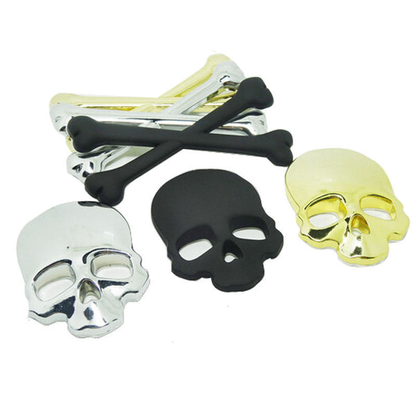 2015 NEW Red Car Auto Logo 3D Metal Emblem Badge Decals Skeleton Skull Bone