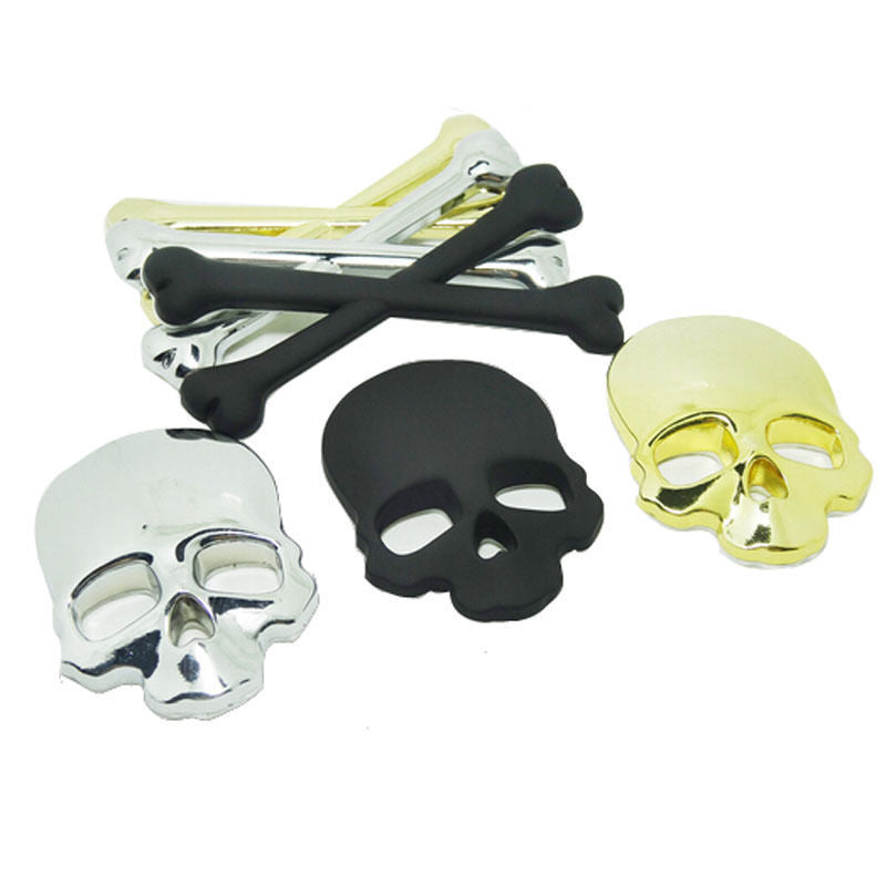 2015 NEW Red Car Auto Logo 3D Metal Emblem Badge Decals Skeleton Skull Bone