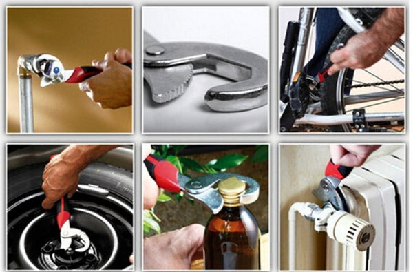 2 In 1 Adjustable Multi-function Quick Snap'N Grip Universal Wrench 1 Set
