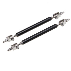 2pcs 20cms Black Extra LARGE Adjustable Universal Front Rear Bumper Lip Splitter Strut Brace Rod Support Bar