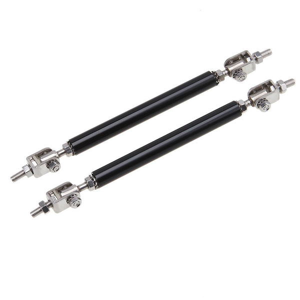 2pcs 20cms Black Extra LARGE Adjustable Universal Front Rear Bumper Lip Splitter Strut Brace Rod Support Bar
