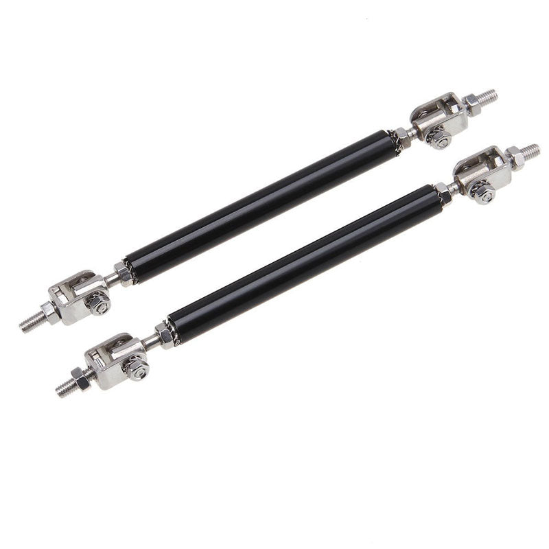 2pcs 20cms Black Extra LARGE Adjustable Universal Front Rear Bumper Lip Splitter Strut Brace Rod Support Bar