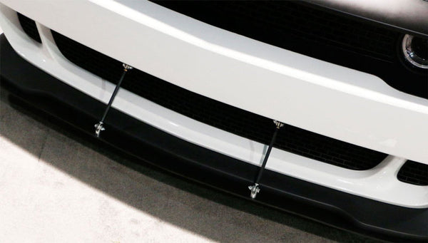 2pcs 20cms Black Extra LARGE Adjustable Universal Front Rear Bumper Lip Splitter Strut Brace Rod Support Bar