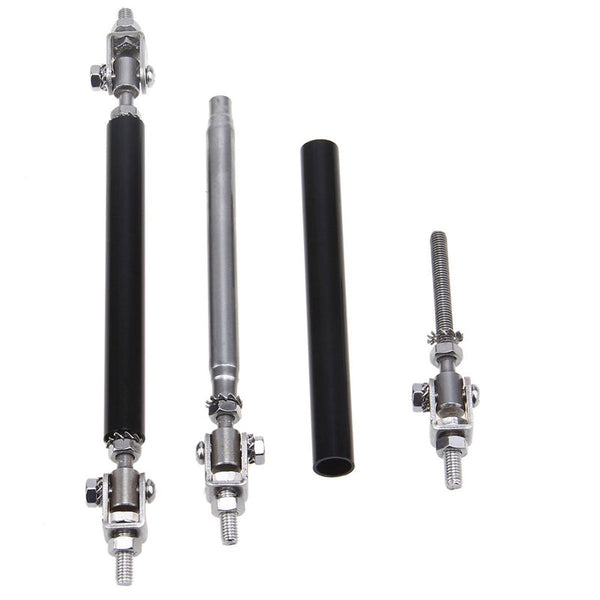2pcs 20cms Black Extra LARGE Adjustable Universal Front Rear Bumper Lip Splitter Strut Brace Rod Support Bar