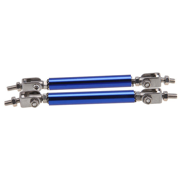 2pcs Blue MEDIUM Adjustable Universal Front Rear Bumper Lip Splitter Strut Brace Rod Support Bar
