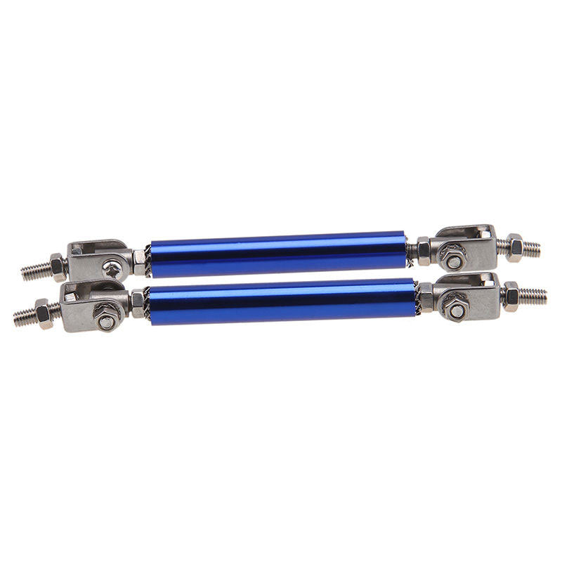 2pcs Blue MEDIUM Adjustable Universal Front Rear Bumper Lip Splitter Strut Brace Rod Support Bar