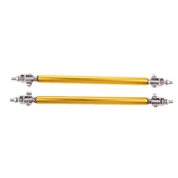 2pcs Silver MEDIUM Adjustable Universal Front Rear Bumper Lip Splitter Strut Brace Rod Support Bar