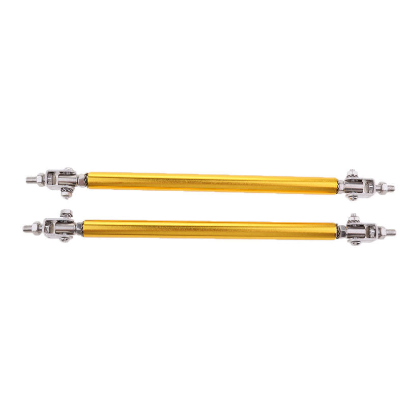 2pcs Silver MEDIUM Adjustable Universal Front Rear Bumper Lip Splitter Strut Brace Rod Support Bar