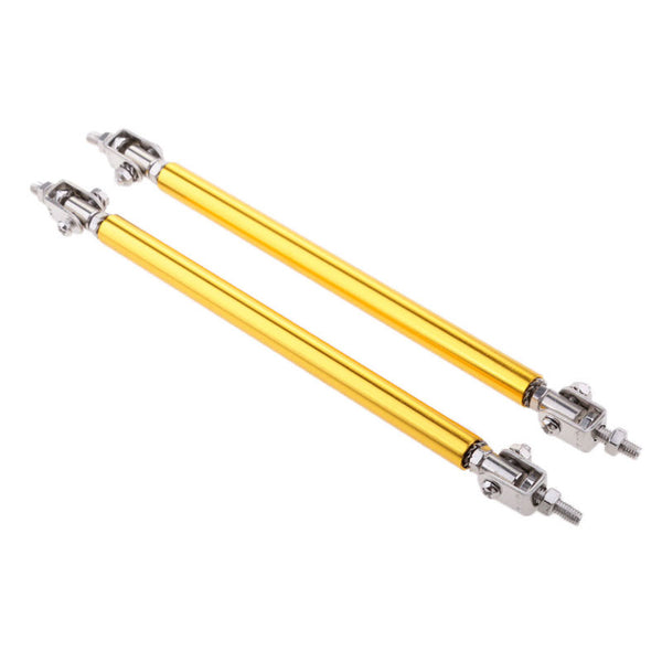 2pcs Silver MEDIUM Adjustable Universal Front Rear Bumper Lip Splitter Strut Brace Rod Support Bar