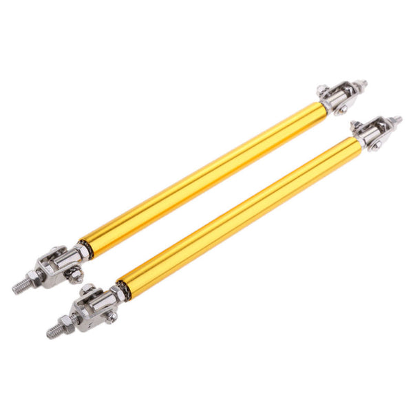 2pcs Silver MEDIUM Adjustable Universal Front Rear Bumper Lip Splitter Strut Brace Rod Support Bar