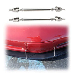 2pcs Silver SMALL Adjustable Universal Front Rear Bumper Lip Splitter Strut Brace Rod Support Bar