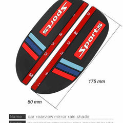 2pcs Sports Black Car Rear View Side Mirror Rain Board Eyebrow Guard Sun Visor