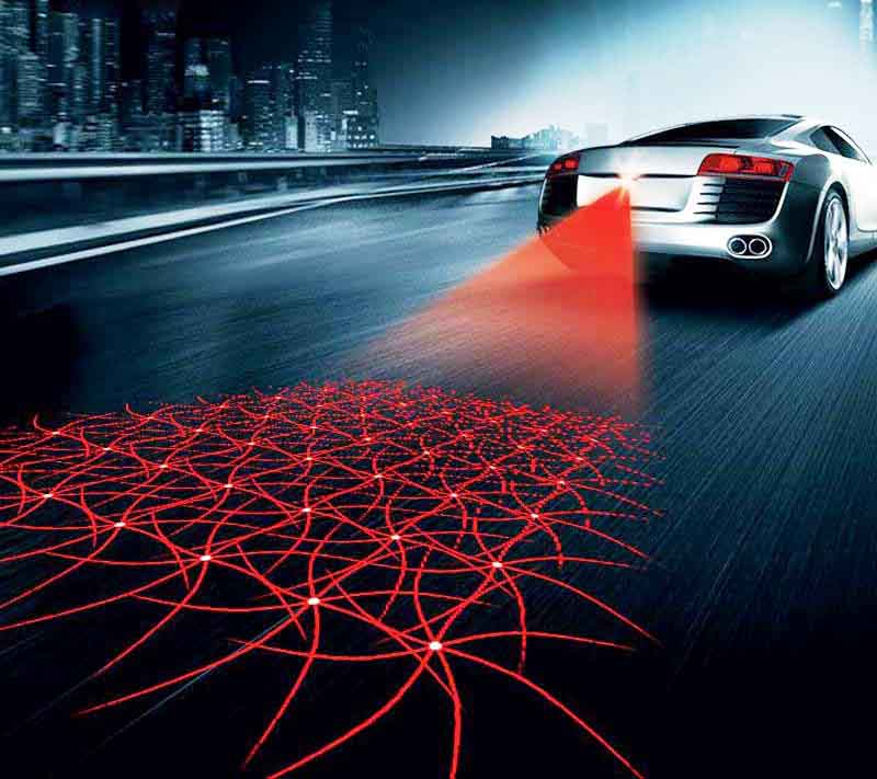Car Universal Spider Alarm Laser Fog Light Rear Anti-Collision Taillight Warning Lamp