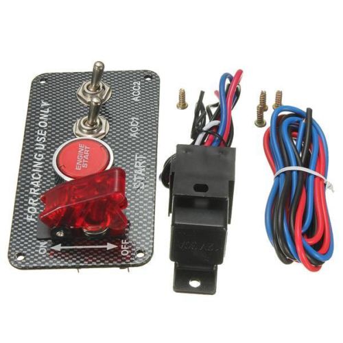 Carbon Fiber Ignition Switch Panel Toggle Engine Start Push Button Racing Car (Big)