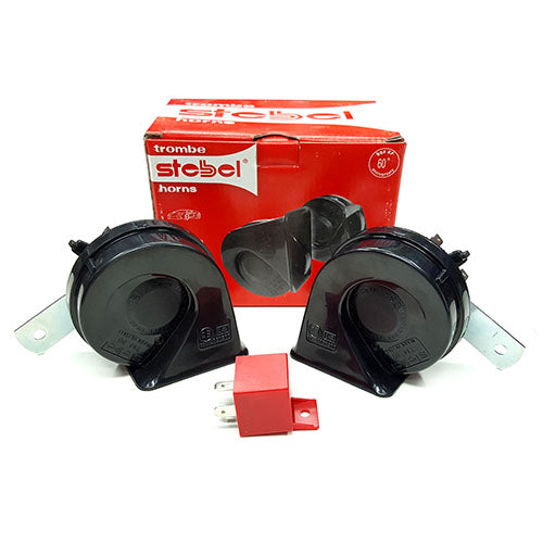 Stebel TM 80/2 High & Low Tone Horn Set With Relay For Bike & Cars (Made In Italy)