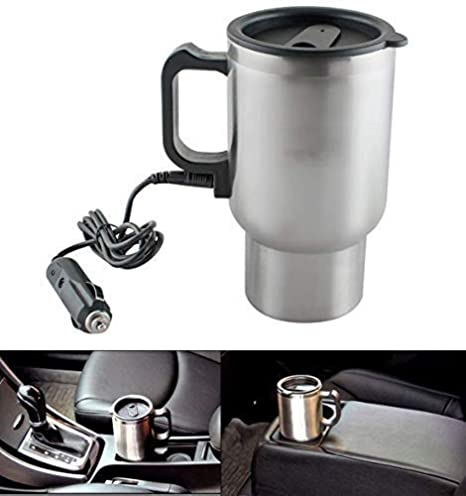 Steel Travel Outdoor Electric Mug 12 V Car Charging Electric Kettle Travel Coffee Mug Cup Heated Thermos 450 Ml