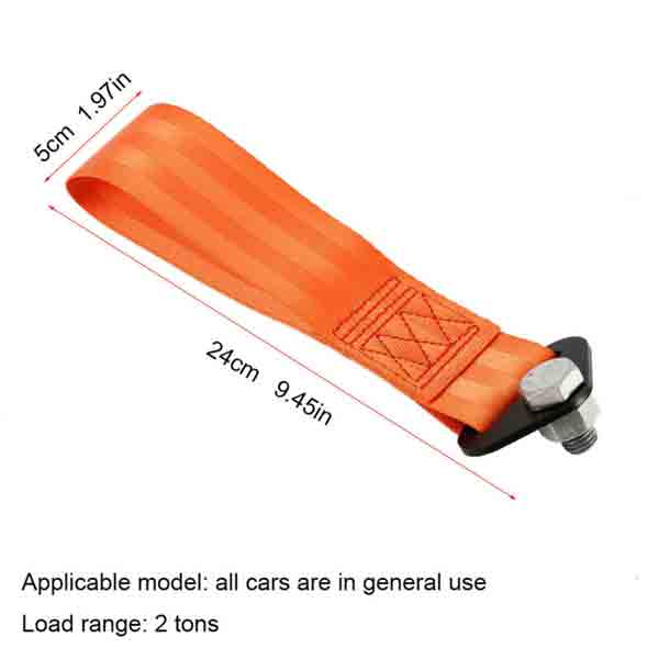 Orange Tow Strap Racing Ribbon Stainless Steel Hardware