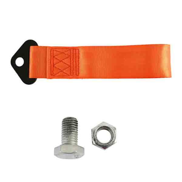 Orange Tow Strap Racing Ribbon Stainless Steel Hardware