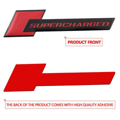 1pcs Red Black SUPERCHARGED 3D Metal Car Sticker Emblem Badge Car Bike Decorative