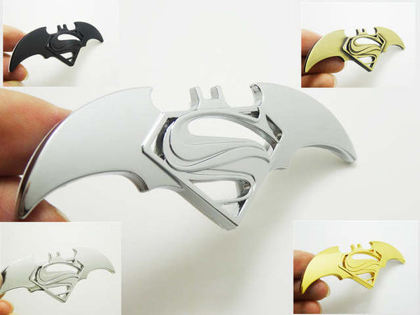 Car 3D BATMAN SUPERMAN BLACK Logo Aluminium Alloy Metal Emblem Badge Sticker Decal New