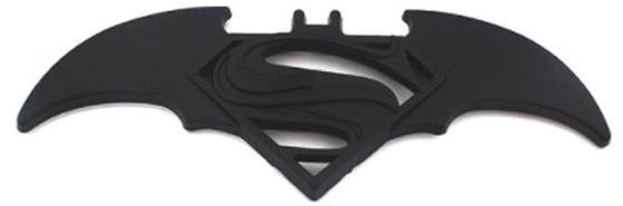 Car 3D BATMAN SUPERMAN BLACK Logo Aluminium Alloy Metal Emblem Badge Sticker Decal New