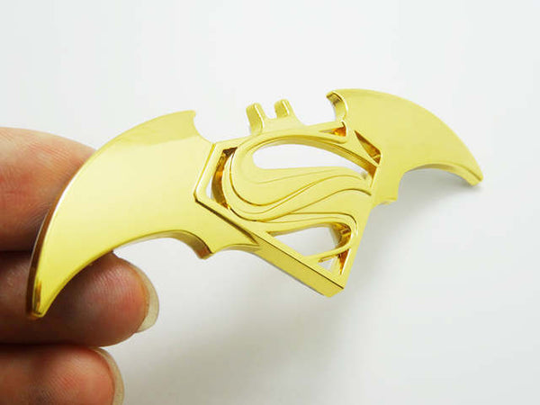 Car 3D BATMAN SUPERMAN GOLD Logo Aluminium Alloy Metal Emblem Badge Sticker Decal New