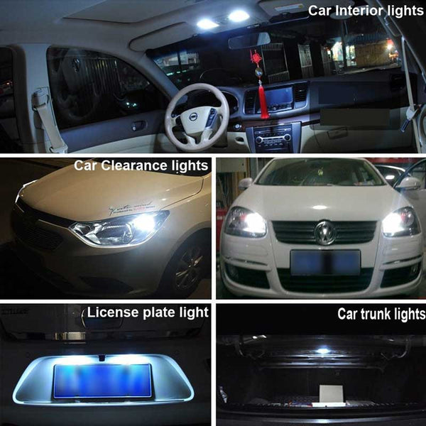 2pcs T10 1 COB LED White W5W 194 Car Interior Side Wedge Bulbs Clearance lamp(1001)